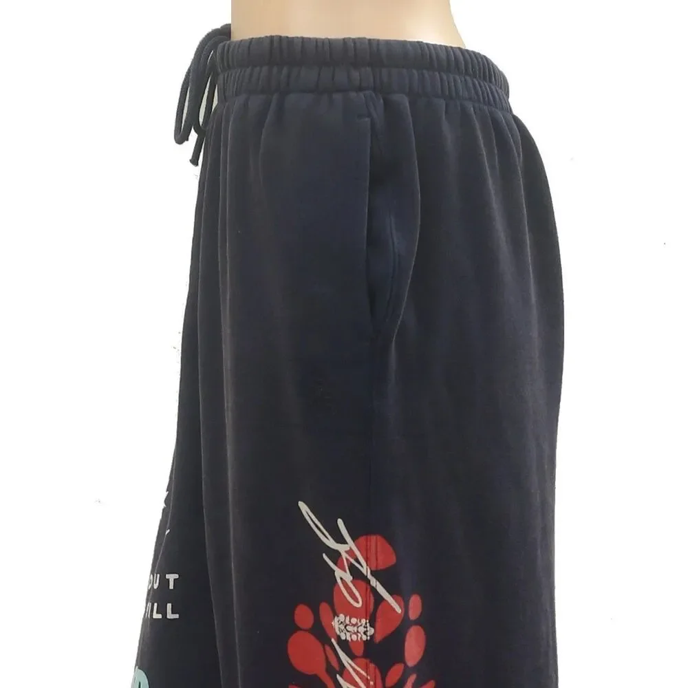 Free People FP Movement All Star Graphic Print Pants Smocked Mid-Rise L 288282